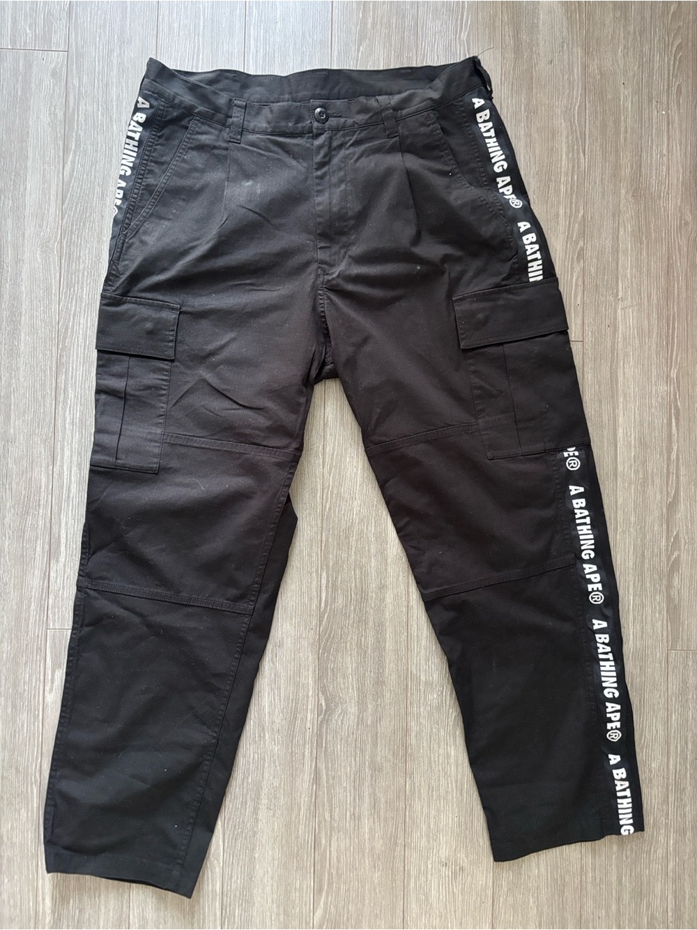 A Bathing Ape® Black Cargo Pants — Men's Utility Street Cargo